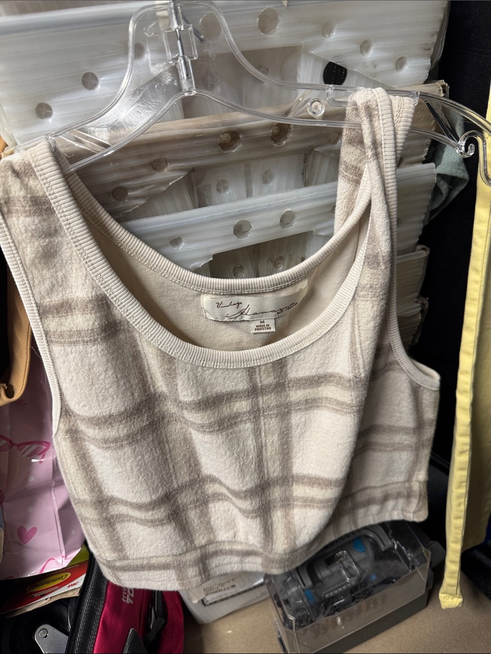 Vintage Havana plaid tank M // 092352